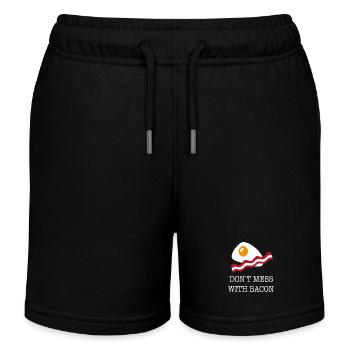 Bacon - Kids Organic Sweat Shorts by Stanley/Stella - black - Front