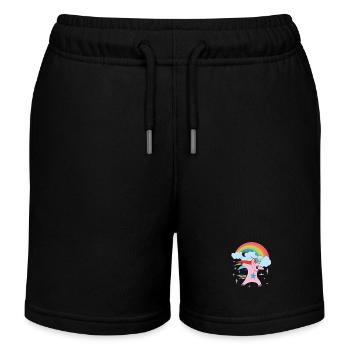 Einhorn Regenbogen Dab Dabbing Unicorn Fabeltier - Kinder Organic Joggingshorts Mini Bolter von Stanley/Stella - Schwarz - Vorne