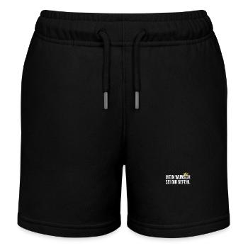 Mein Wunsch sei Dir Befehl mit Krone - Kinder Organic Joggingshorts Mini Bolter von Stanley/Stella - Schwarz - Vorne