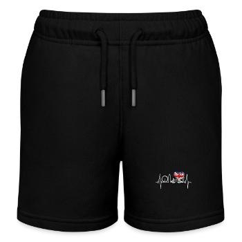 London Heartbeat Skyline England Flag Gift - Kids Organic Sweat Shorts by Stanley/Stella - black - Front
