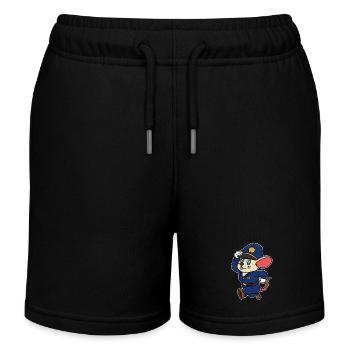 Polizei Maus Comic Polizist Kinder Baby Berufe - Kinder Organic Joggingshorts Mini Bolter von Stanley/Stella - Schwarz - Vorne
