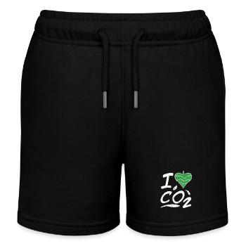Climate Change I Love CO2 Vintage Gift Idea - Kids Organic Sweat Shorts by Stanley/Stella - black - Front