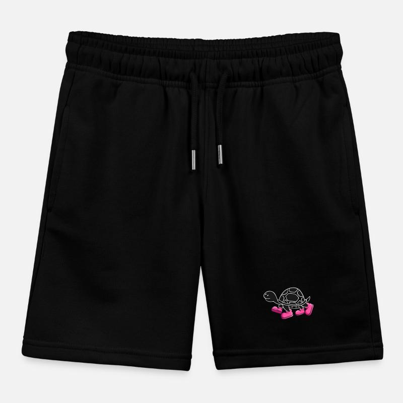 Turtle with pink shoes Kids Organic Sweat Shorts by Stanley/Stella