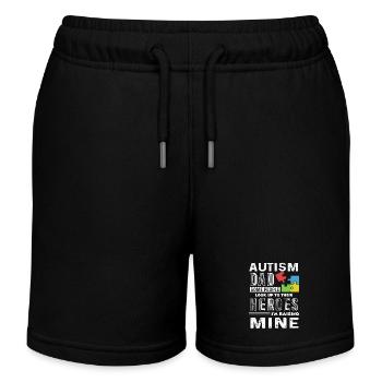 Autism Awareness Autism Dad - Kids Organic Sweat Shorts by Stanley/Stella - black - Front