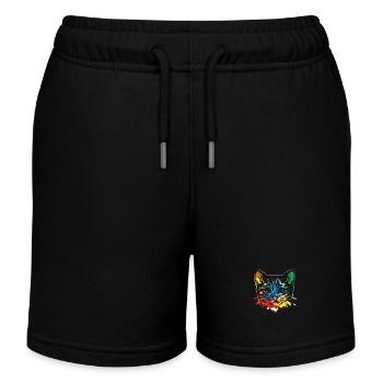 Cat pop art - Kids Organic Sweat Shorts by Stanley/Stella - black - Front