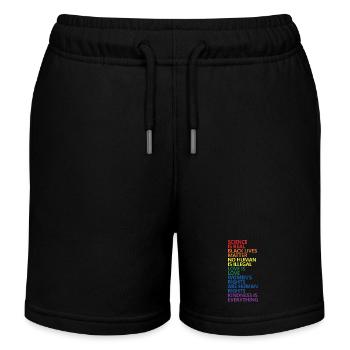 Science Is Real Black Lives Matter LGBT Pride BLM - Kinder Organic Joggingshorts Mini Bolter von Stanley/Stella - Schwarz - Vorne