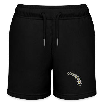 Marguerites Ranke, fleurs blanches, fleurs, floral, - Short de jogging enfant bio Stanley/Stella - noir - Devant