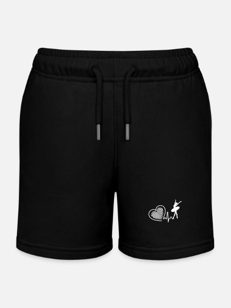 Danseur de ballet Danseur de ballet Heartbeat - Short de jogging enfant bio Stanley/Stella - noir
