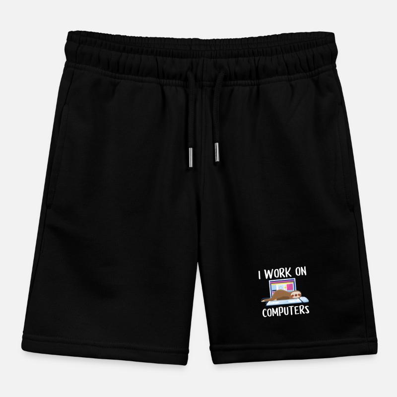 I work on computers Computer Programer Geschen Kids Organic Sweat Shorts by Stanley/Stella