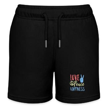 Love Peace Happiness - Kinder Organic Joggingshorts Mini Bolter von Stanley/Stella - Schwarz - Vorne