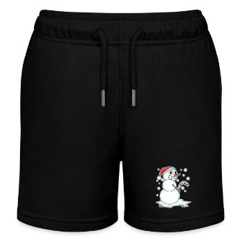 Snowman funny - Kids Organic Sweat Shorts by Stanley/Stella - black - Front