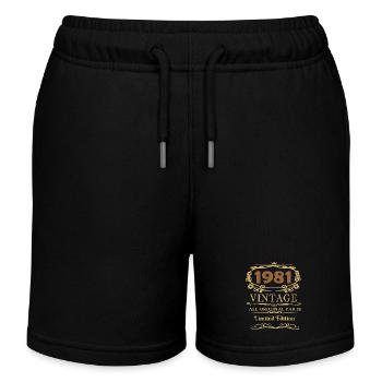 1981 Vintage Original Parts - Kinder Organic Joggingshorts Mini Bolter von Stanley/Stella - Schwarz - Vorne