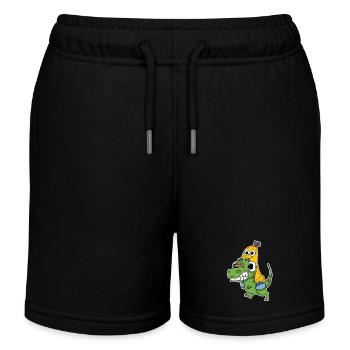 Mauvais dinosaure et jolie banane - Short de jogging enfant bio Stanley/Stella - noir - Devant