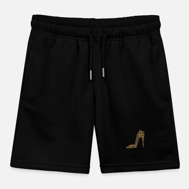 High heels leopard leo pattern Kids Organic Sweat Shorts by Stanley/Stella