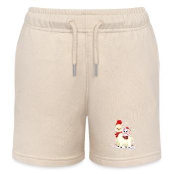 Protection de la bouche de Noël Licorne mignon alpaga lama - Short de jogging enfant bio Stanley/Stella - écru doux - Devant