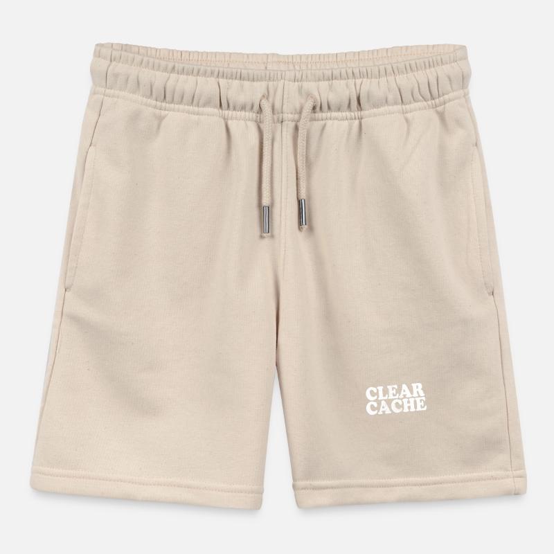 Clear Cache Programmer Nerd Geek Gift Cache Kids Organic Sweat Shorts by Stanley/Stella