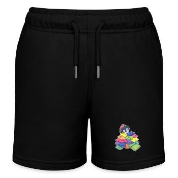 Pingouin endormi - Short de jogging enfant bio Stanley/Stella - noir - Devant