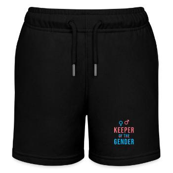 Keeper of the Gender Reveal Party - Kids Organic Sweat Shorts by Stanley/Stella - black - Front