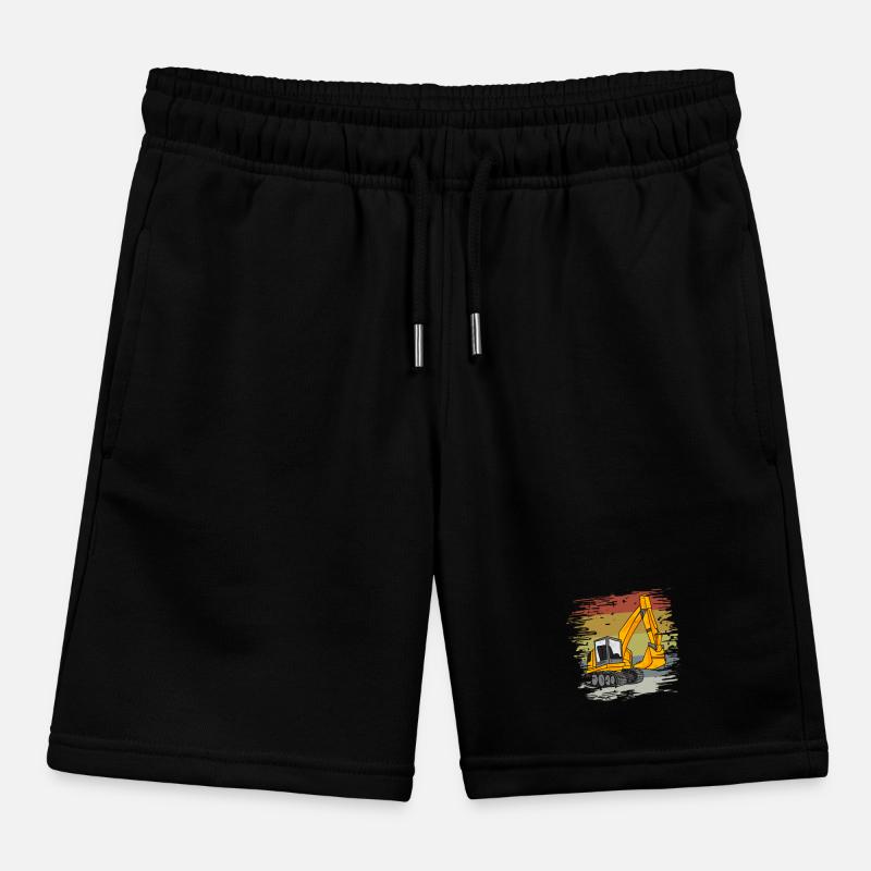 Bagger Baustelle Retro Kinder Organic Joggingshorts Mini Bolter von Stanley/Stella
