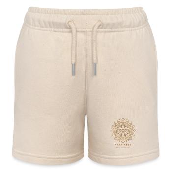 Happiness is an inside job - Kids Organic Sweat Shorts by Stanley/Stella - soft Ecru - Front