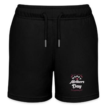 Mother's Day Mother's Day Greetings - Kids Organic Sweat Shorts by Stanley/Stella - black - Front