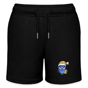Le lève-tôt Hibou Dormir - Short de jogging enfant bio Stanley/Stella - noir - Devant