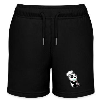 Kochender Baby Panda - Kinder Organic Joggingshorts Mini Bolter von Stanley/Stella - Schwarz - Vorne