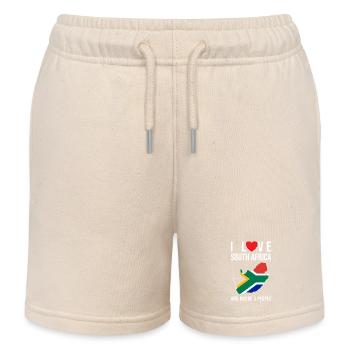South Africa I love South Africa - Kids Organic Sweat Shorts by Stanley/Stella - soft Ecru - Front