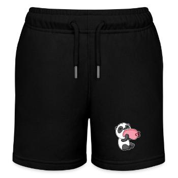 Panda avec saucisse - Short de jogging enfant bio Stanley/Stella - noir - Devant