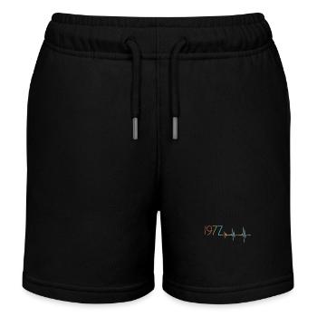 Heartbeat Retro Birthday Vintage 1977 Vintage - Kids Organic Sweat Shorts by Stanley/Stella - black - Front