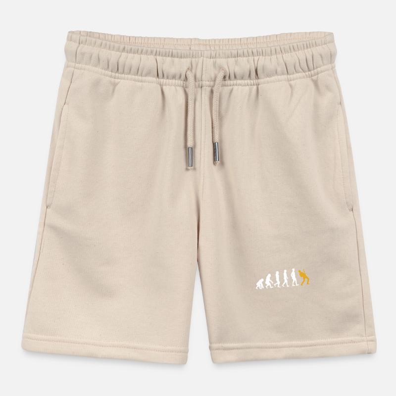 Guitarist gift evolution guitar Kids Organic Sweat Shorts by Stanley/Stella