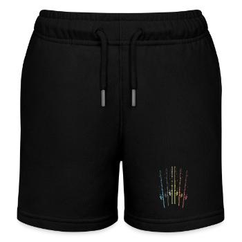 Fishing Retro Fishing Rod Rod Fishing Vintage Angler - Kids Organic Sweat Shorts by Stanley/Stella - black - Front