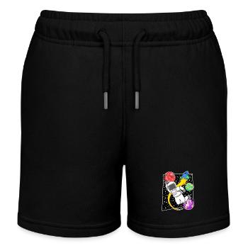 Astronaut im Weltall mit Rakete - Kinder Organic Joggingshorts Mini Bolter von Stanley/Stella - Schwarz - Vorne