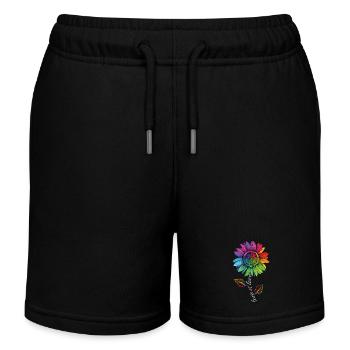 Love is Love LGBTQ Arc-en-ciel Tournesol fleur - Short de jogging enfant bio Stanley/Stella - noir - Devant
