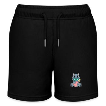 Baby Hippo - Kids Organic Sweat Shorts by Stanley/Stella - black - Front