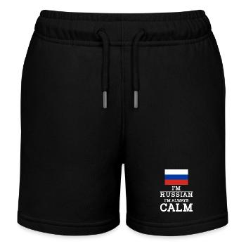 Russland Im russian Im always calm - Kinder Organic Joggingshorts Mini Bolter von Stanley/Stella - Schwarz - Vorne