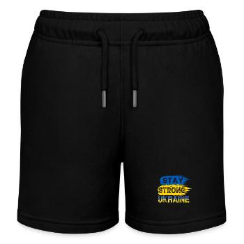 Stay strong Ukraine Blau und Gelb Flagge Frieden - Kinder Organic Joggingshorts Mini Bolter von Stanley/Stella - Schwarz - Vorne