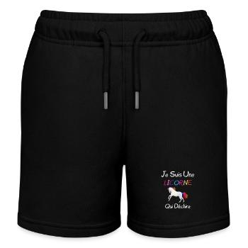 Je Suis Une Licorne - Short de jogging enfant bio Stanley/Stella - noir - Devant