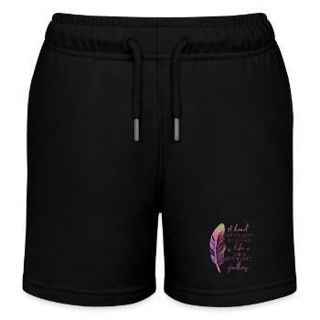 Inspiration Saying Feather - Kids Organic Sweat Shorts by Stanley/Stella - black - Front