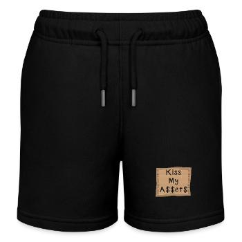 Embrassez mes A$$et$ Embrassez mes actifs Argent En disant - Short de jogging enfant bio Stanley/Stella - noir - Devant