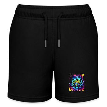 Out Finally 7th grade elementary school students - Kids Organic Sweat Shorts by Stanley/Stella - black - Front