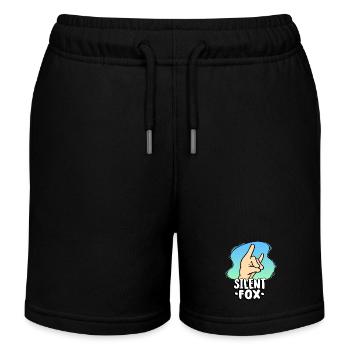 Teacher Silent Fox For Quiet Students In - Kids Organic Sweat Shorts by Stanley/Stella - black - Front