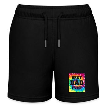 Father Papa Best Dad Best Dad Ever Hippie - Kids Organic Sweat Shorts by Stanley/Stella - black - Front