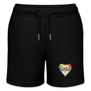 Chien LGBT Nain Spitz Rainbow - Short de jogging enfant bio Stanley/Stella - noir - Devant