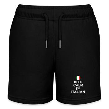 Keep calm in italian - Kids Organic Sweat Shorts by Stanley/Stella - black - Front