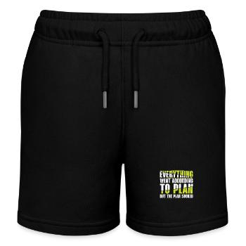 Everything Went According to Plan, But Plan Is Shit - Kids Organic Sweat Shorts by Stanley/Stella - black - Front