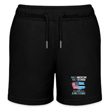 Halb Amerikaner Halb Batswana - Kinder Organic Joggingshorts Mini Bolter von Stanley/Stella - Schwarz - Vorne