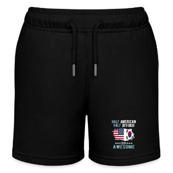 Halb Amerikaner Halb Süd Koreaner - Kinder Organic Joggingshorts Mini Bolter von Stanley/Stella - Schwarz - Vorne