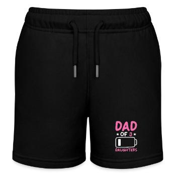 Dad of 3 Daughters - Kinder Organic Joggingshorts Mini Bolter von Stanley/Stella - Schwarz - Vorne