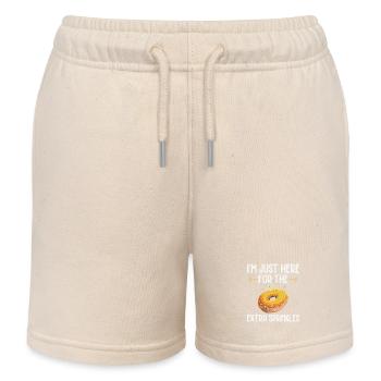 Je ne suis ici que pour des saupoudrages supplémentaires | Beignet - Short de jogging enfant bio Stanley/Stella - écru doux - Devant